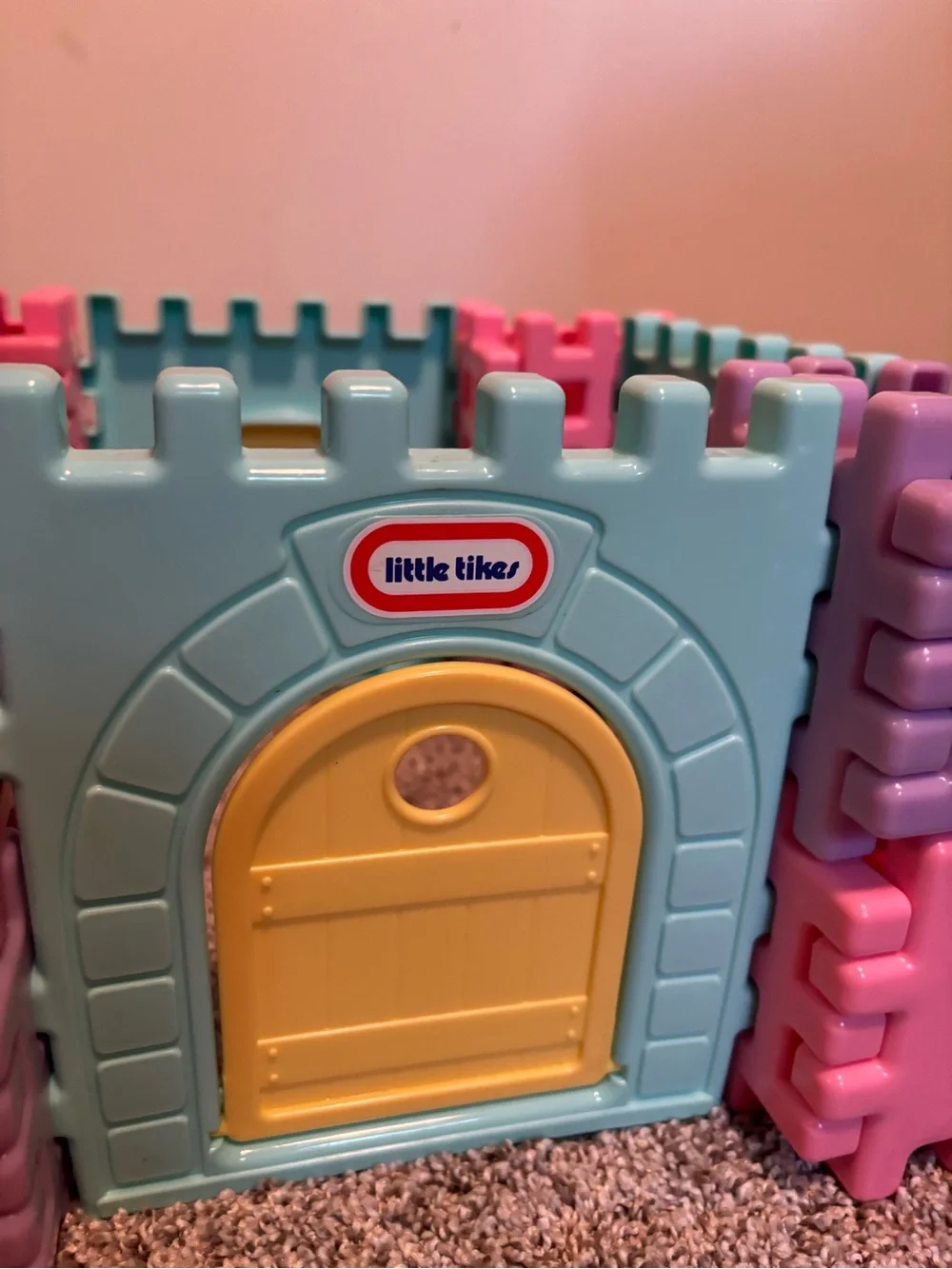 Vintage Rare Set Wee Waffle Storybook Castle - Pastel Pink, Purple & Blue